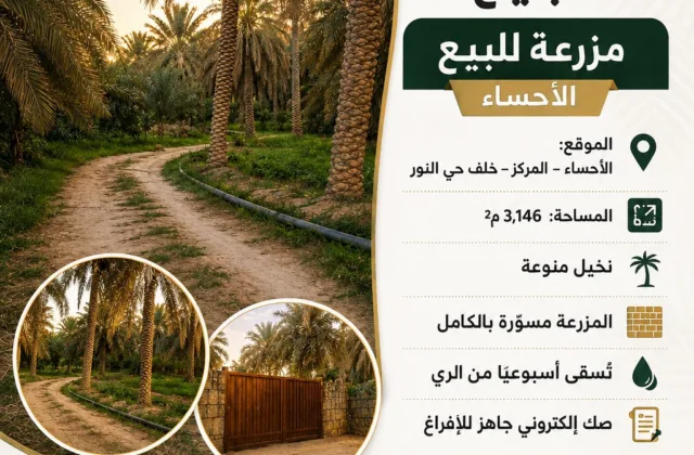 مزرعة للبيع في المركز خلف حي النور